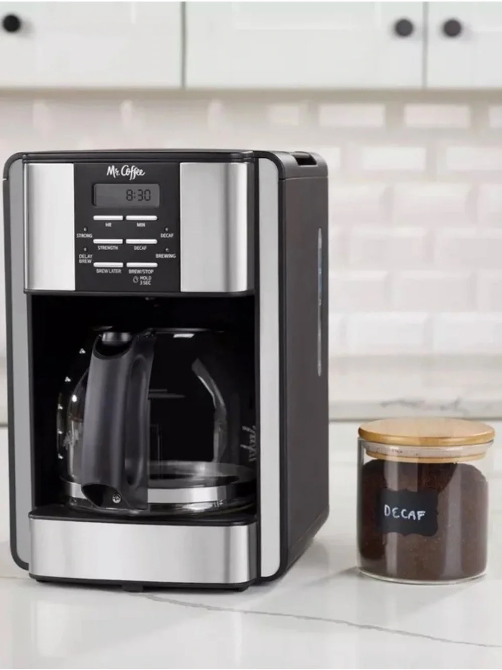 Mr. Coffee Black 3 Way to Brew, Stainless 12-Cup Programmable Coffee Maker